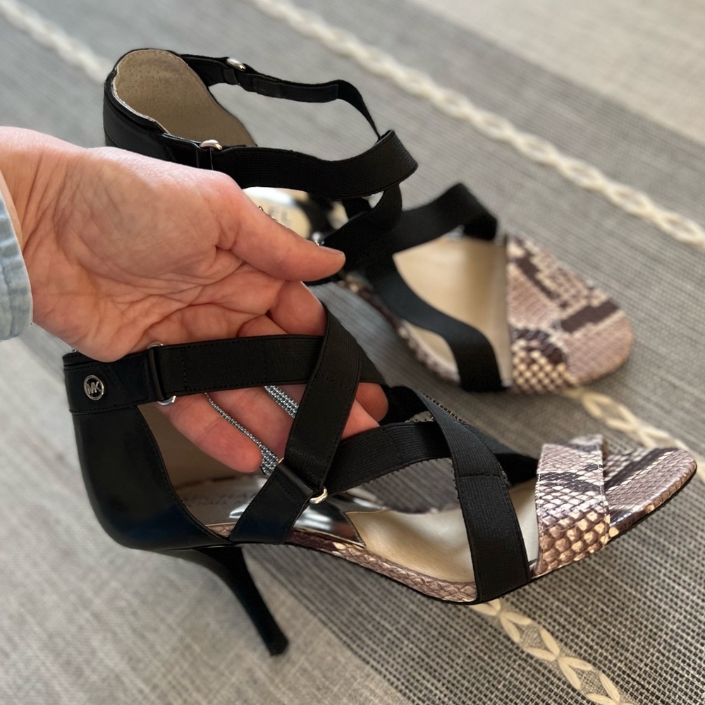 MK snakeprint sandals
